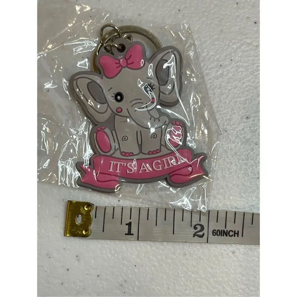 It’s a Girl Elephant gift bags and 11 matching keychains NWT